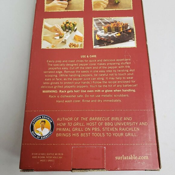 Sur Le Table Chili Pepper Grill Rack & Corer Stainless Steel 18 Holes - Picture 5 of 6